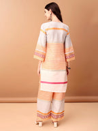 Embroidered & Printed Kurta With Pant & Dupatta Premium, Orange - Hiral Fashion - Distacart