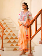 Embroidered & Printed Kurta With Pant & Dupatta Premium, Multicolor - Hiral Fashion - Distacart