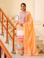 Embroidered & Printed Kurta With Pant & Dupatta Premium, Multicolor - Hiral Fashion - Distacart