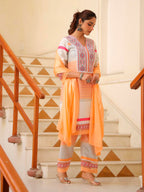 Embroidered & Printed Kurta With Pant & Dupatta Premium, Multicolor - Hiral Fashion - Distacart