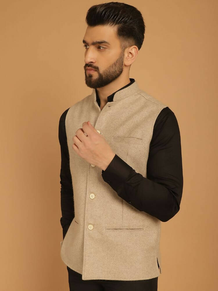 Even Apparels Pure Wool Nehru Jacket - Off White