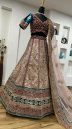 Jyoti Fashion Women's Cream Mulberry Silk Sequins with Dori & Thread Embroidered Designer Lehenga Choli Set