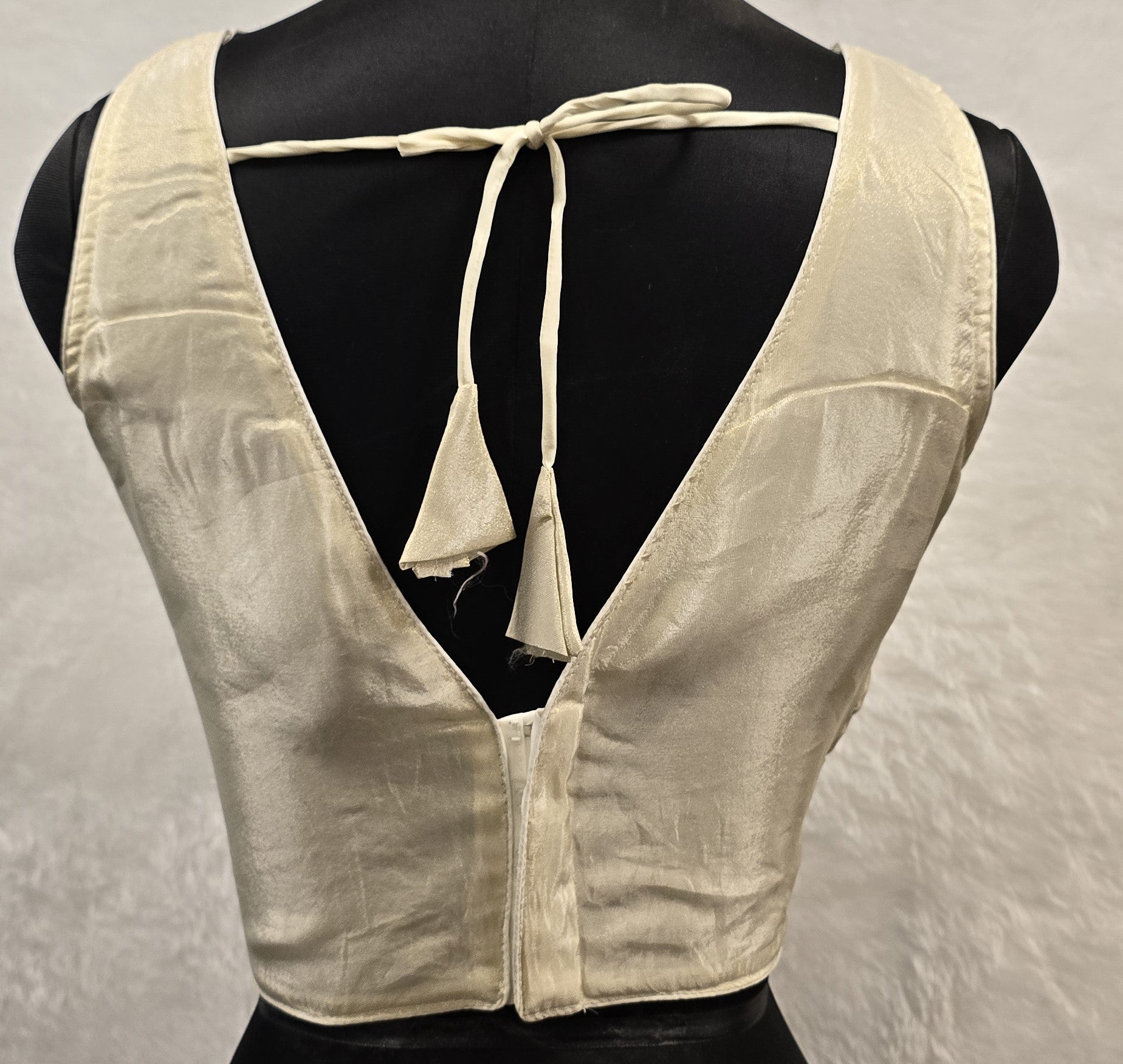 Kia Fashions Cream Self-Sheen Readymade Blouse