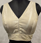 Kia Fashions Cream Self-Sheen Readymade Blouse