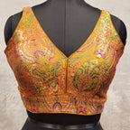 Kia Fashions Mustard Yellow Multi Color Weave Readymade Blouse