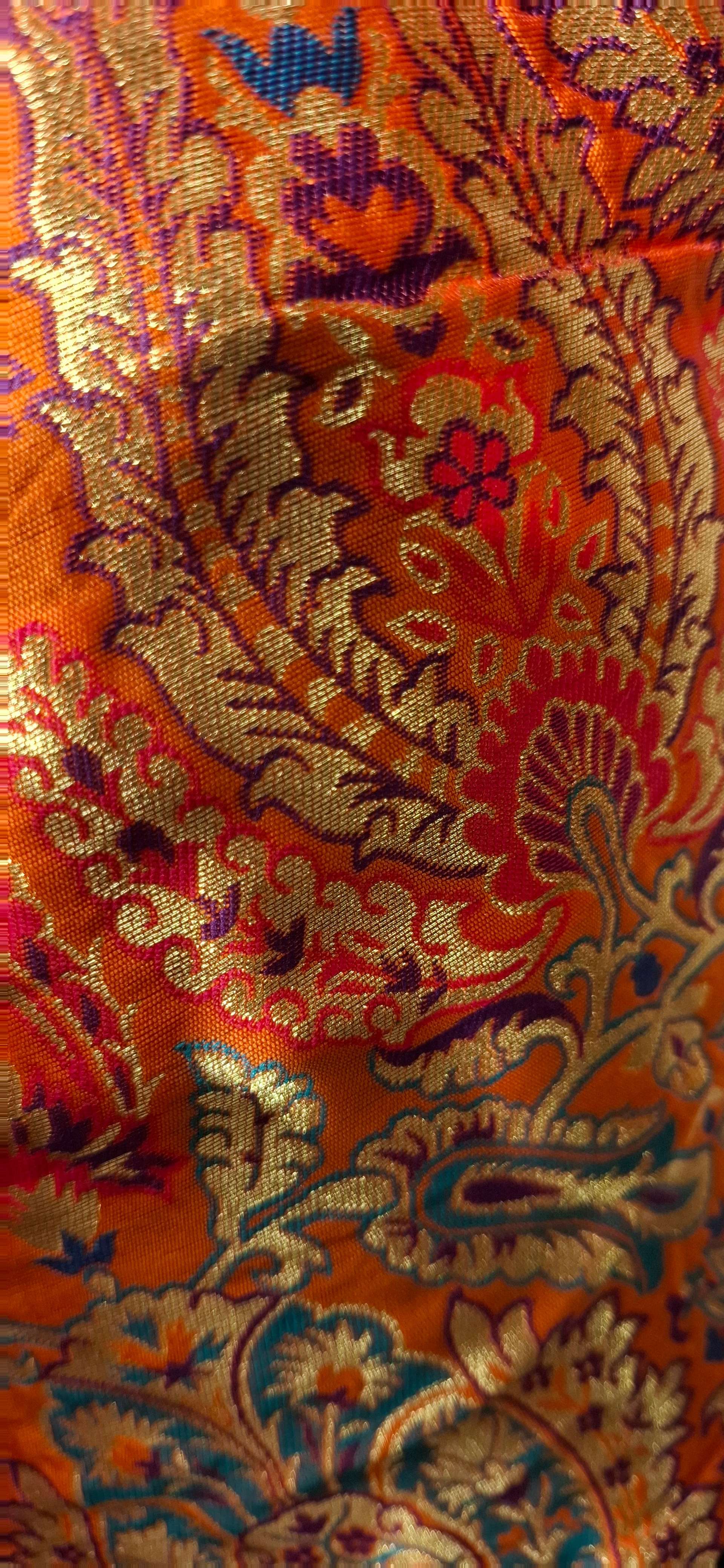 Kia Fashions Orange Multi Color Weave Readymade Blouse - Distacart