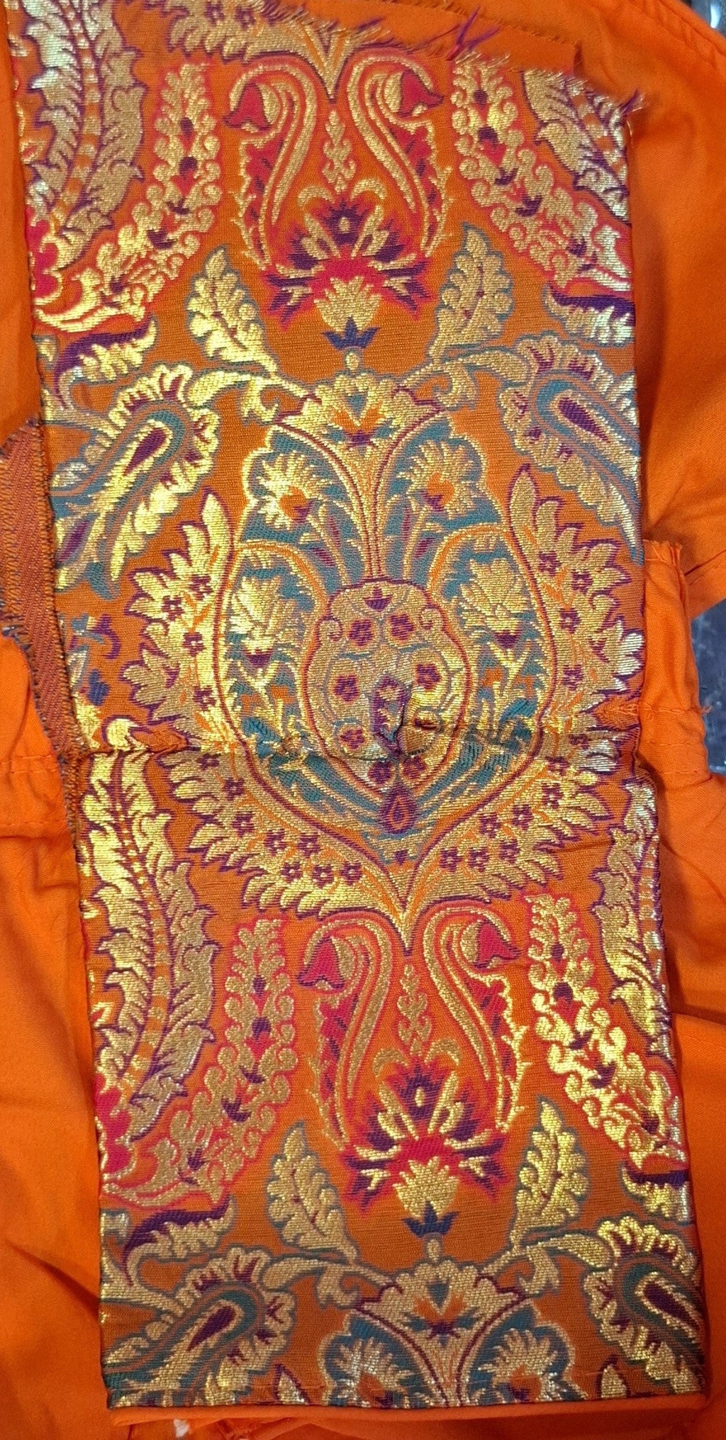 Kia Fashions Orange Multi Color Weave Readymade Blouse - Distacart