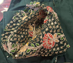 Kia Fashions Bottle Green Georgette Multi Color Emb & Sqn Readymade Blouse - Distacart
