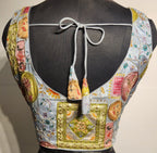 Kia Fashions Grey Sequins & Zari Embroidered Readymade Blouse - Distacart