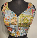 Kia Fashions Grey Sequins & Zari Embroidered Readymade Blouse - Distacart