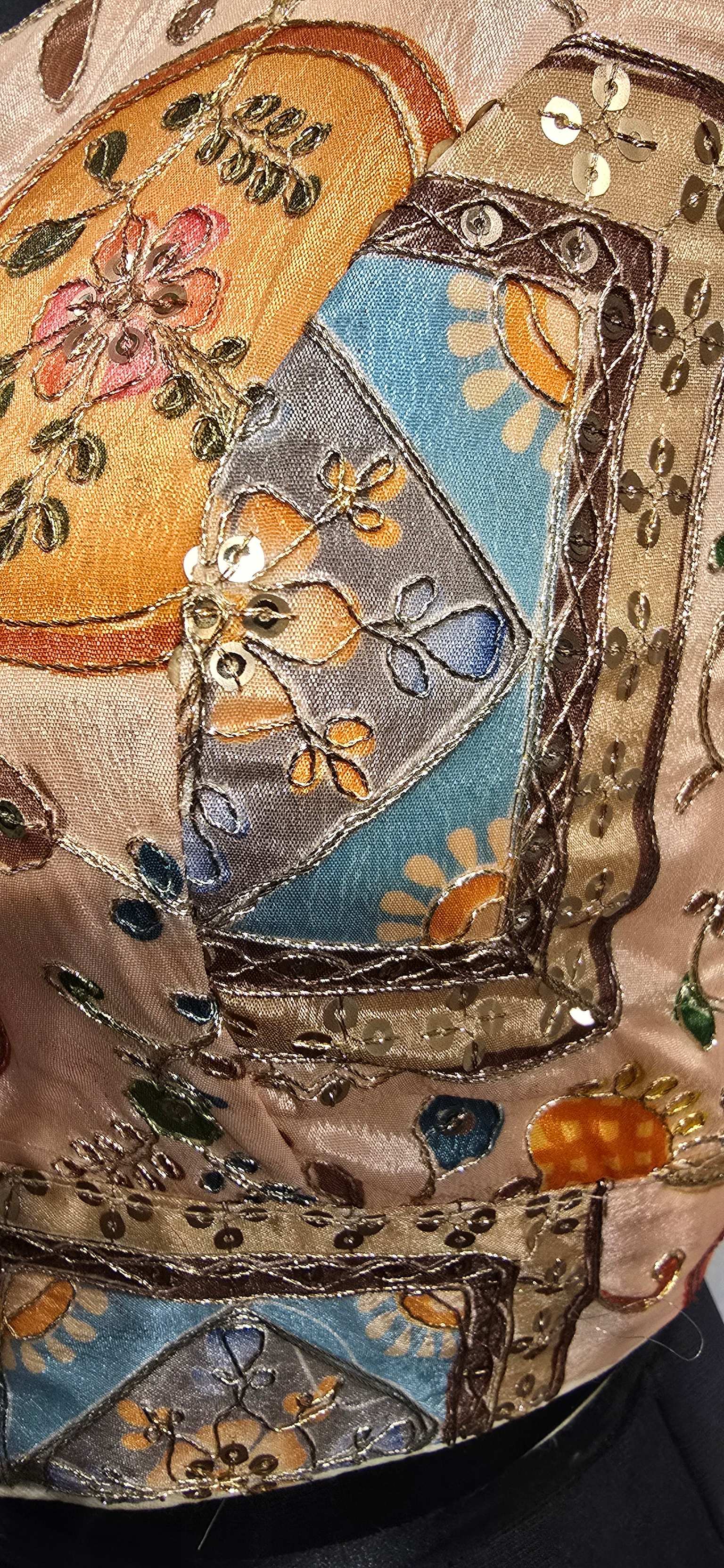 Kia Fashions Peach Sequins & Zari Embroidered Readymade Blouse - Distacart