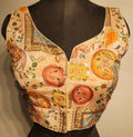 Kia Fashions Peach Sequins & Zari Embroidered Readymade Blouse - Distacart