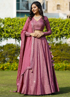 Lehenga Mart Designer Bollywood Style Wedding Wear Lehenga Choli - Metallic pink