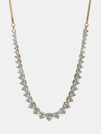 Diamond Neckpiece with Dangler Diamond Earrings- Ruby Raang