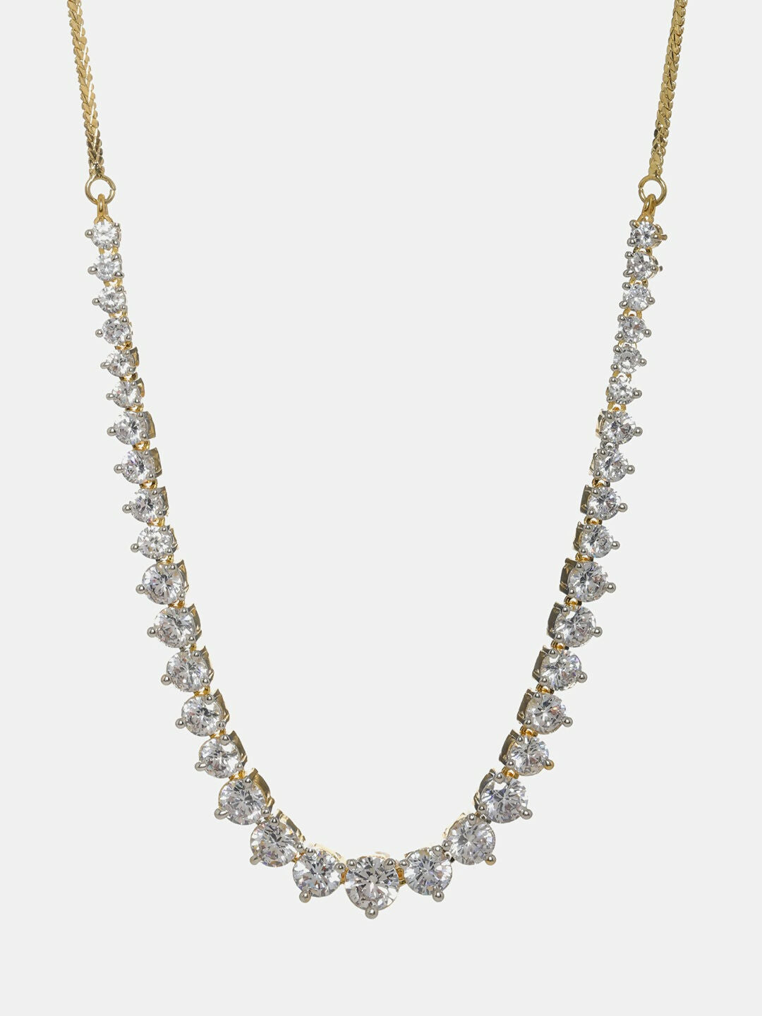 Diamond Neckpiece with Dangler Diamond Earrings- Ruby Raang