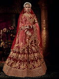 Myra Red Heavy Embroidered Bridal Designer Lehenga