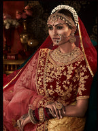 Myra Red Heavy Embroidered Bridal Designer Lehenga