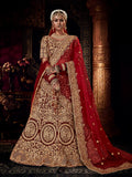 Myra Red Heavy Embroidered Bridal Designer Lehenga