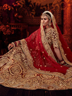 Myra Red Heavy Embroidered Bridal Designer Lehenga
