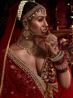 Myra Red Heavy Embroidered Bridal Designer Lehenga