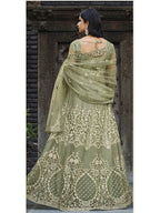 Myra Dusty Beige Butterfly Net Heavy Embroidered Designer Anarkali Suit