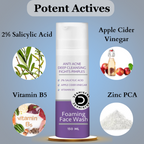 Dermistry 2% Salicylic Acid Anti Acne Oil Control Pimples Remover Foaming Face Wash