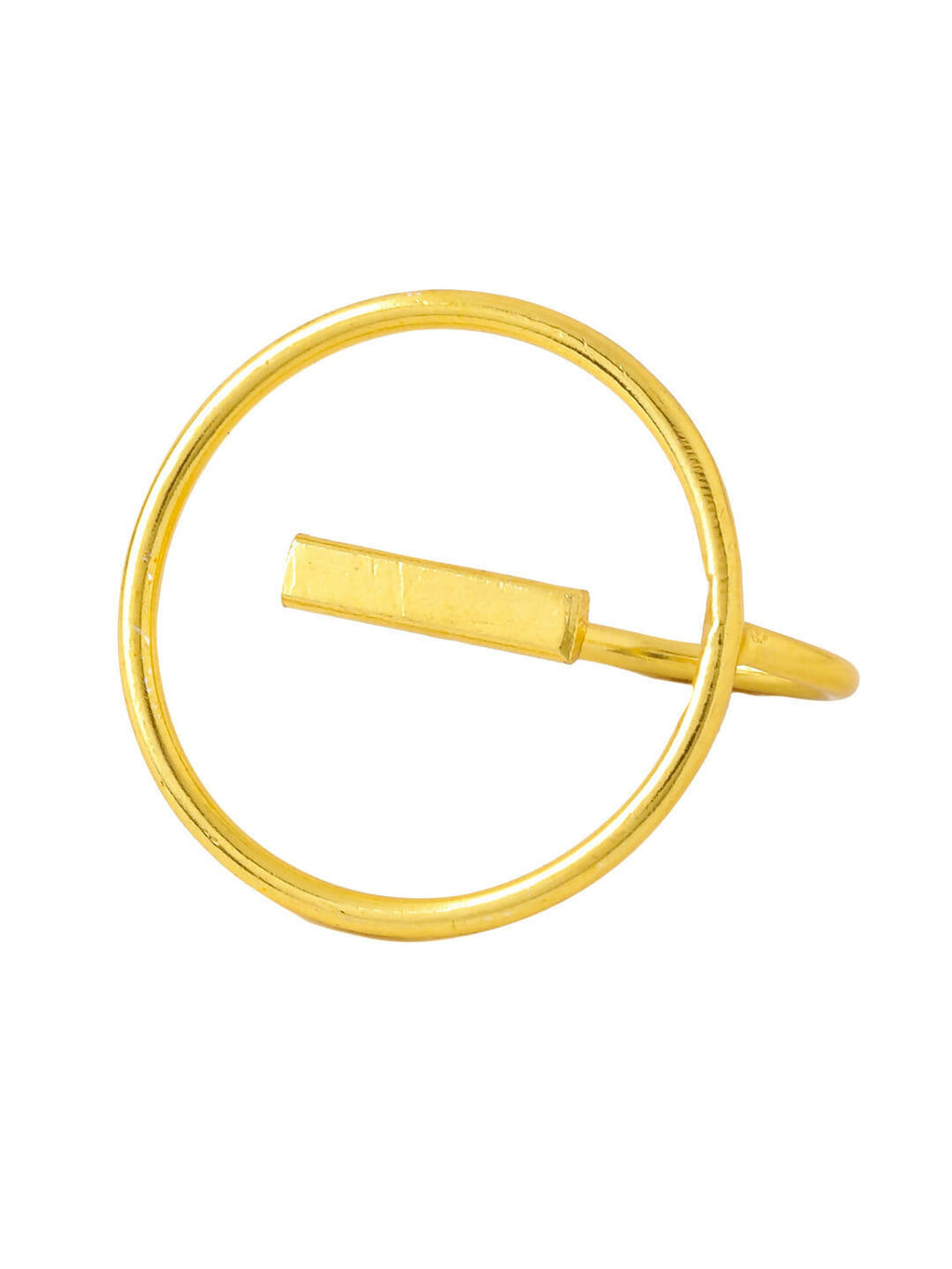 NVR Women Gold-Polished Adjustable Finger Ring