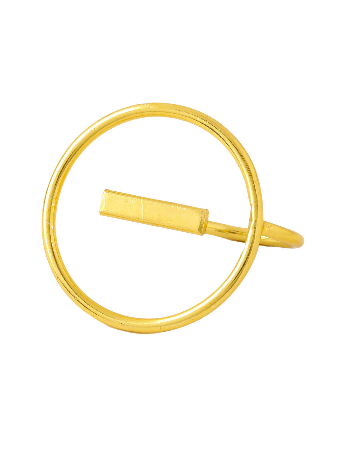 NVR Women Gold-Polished Adjustable Finger Ring