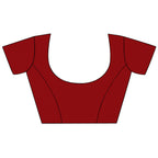 Vamika Maroon Desinger China Chifon With Piping And Lace Saree