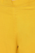 Janasya Women's Mustard Rayon Solid Kurta With Pant And Dupatta - Distacart