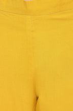 Janasya Women's Mustard Rayon Solid Kurta With Pant And Dupatta - Distacart