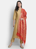 Janasya Gold Poly Silk Solid Set