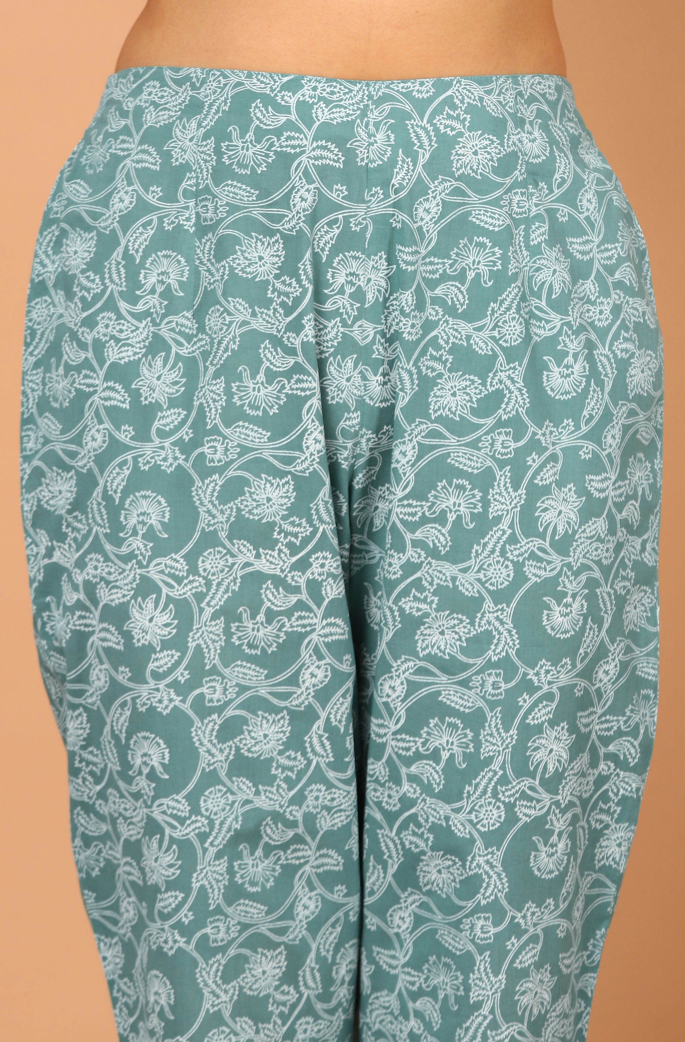 Janasya Women's Turquoise Cotton Striped Kurta With Pant And Dupatta - Distacart