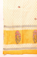 Janasya Women's Yellow Cotton Striped Kurta With Palazzo And Dupatta - Distacart