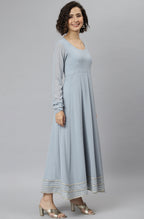 Janasya Women's Grey Poly Georgette Solid Kurta With Dupatta - Distacart