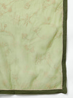 Janasya Women's Olive Green Rayon Solid Kurta With Palazzo And Dupatta - Distacart