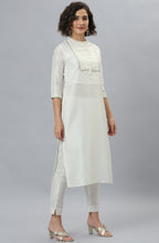 Janasya Women's White Poly Silk Solid Kurta With Pant And Dupatta - Distacart