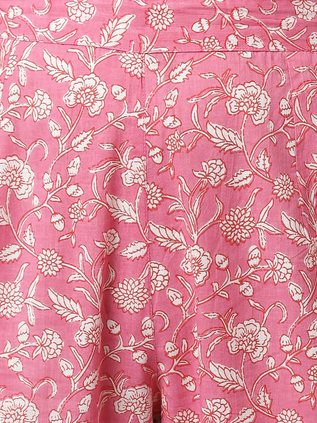 Janasya Women's Pink Cotton Floral Print Kurta With Pant And Dupatta - Distacart