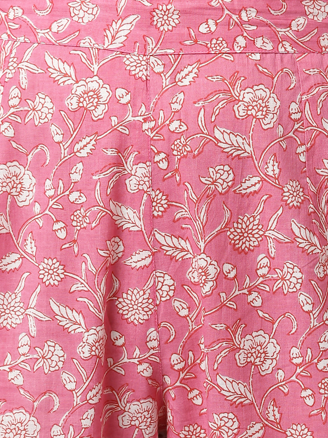Janasya Women's Pink Cotton Floral Print Kurta With Pant And Dupatta - Distacart