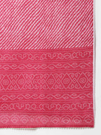 Janasya Women's Pink Cotton Bandhani Kurta With Pant And Dupatta - Distacart