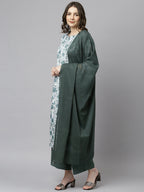 Janasya Women's White Cotton Floral Print Kurta With Palazzo And Dupatta - Distacart