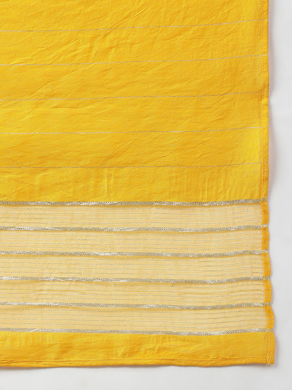 Janasya Women's Yellow Cotton Bandhej Kurta With Pant And Dupatta - Distacart