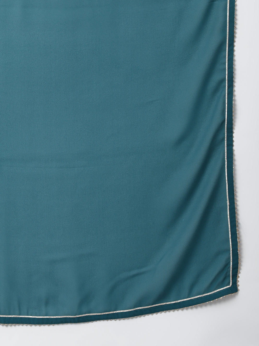 Janasya Women's Teal Green Crepe Gotta Lace Kurta With Sharara And Dupatta - Distacart
