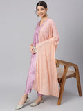 Janasya Women's Mauve Poly Silk Solid Kurta With Pant And Dupatta - Distacart