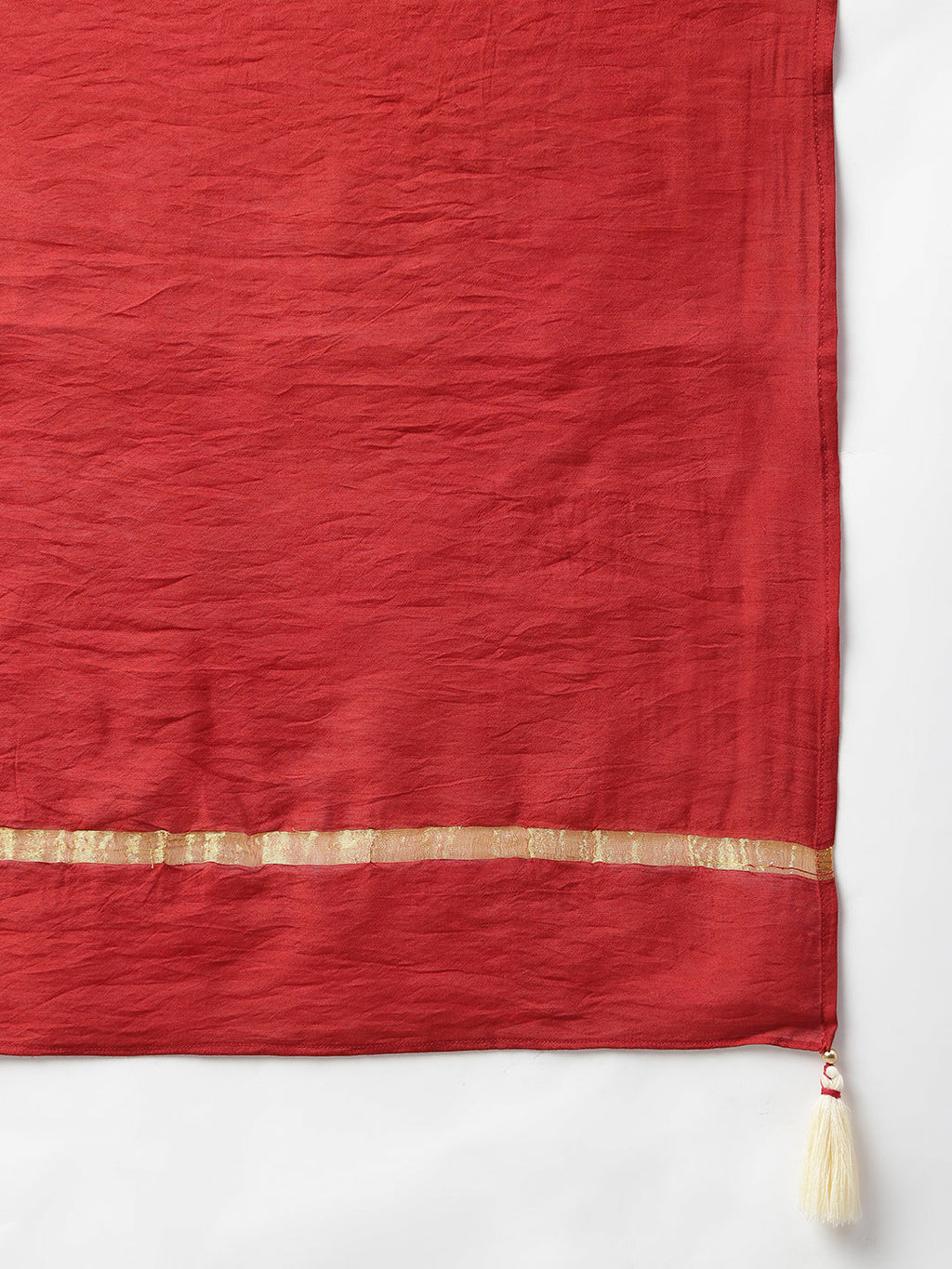 Janasya Women's Beige Chanderi Silk Woven Kurta With Palazzo And Dupatta - Distacart