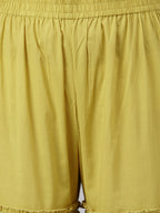 Janasya Women's Yellow Cotton Solid Kurta With Sharara And Dupatta - Distacart