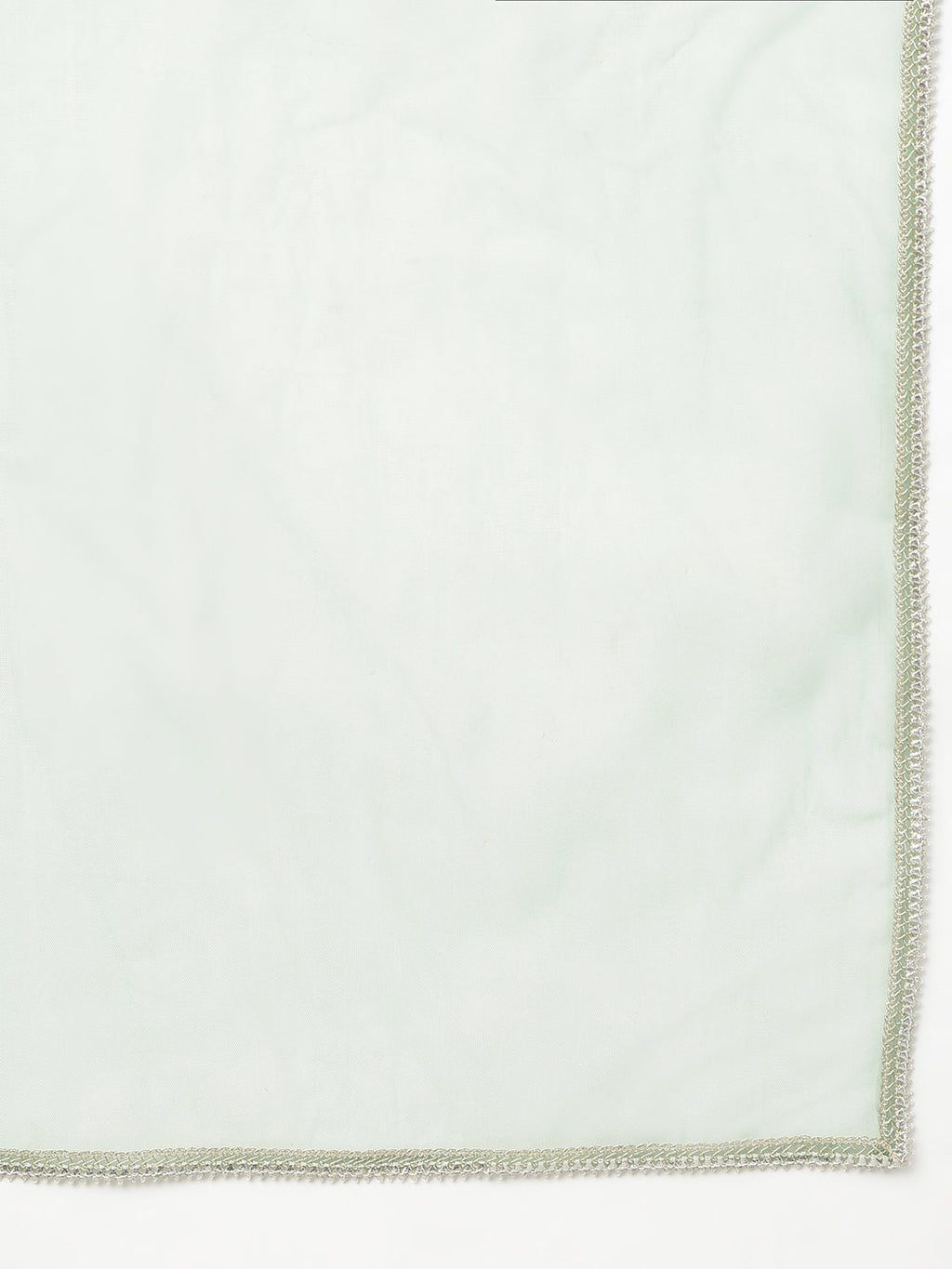 Janasya Women's Mint Green Chinon Foil Print Kurta With Flared Palazzo And Dupatta - Distacart