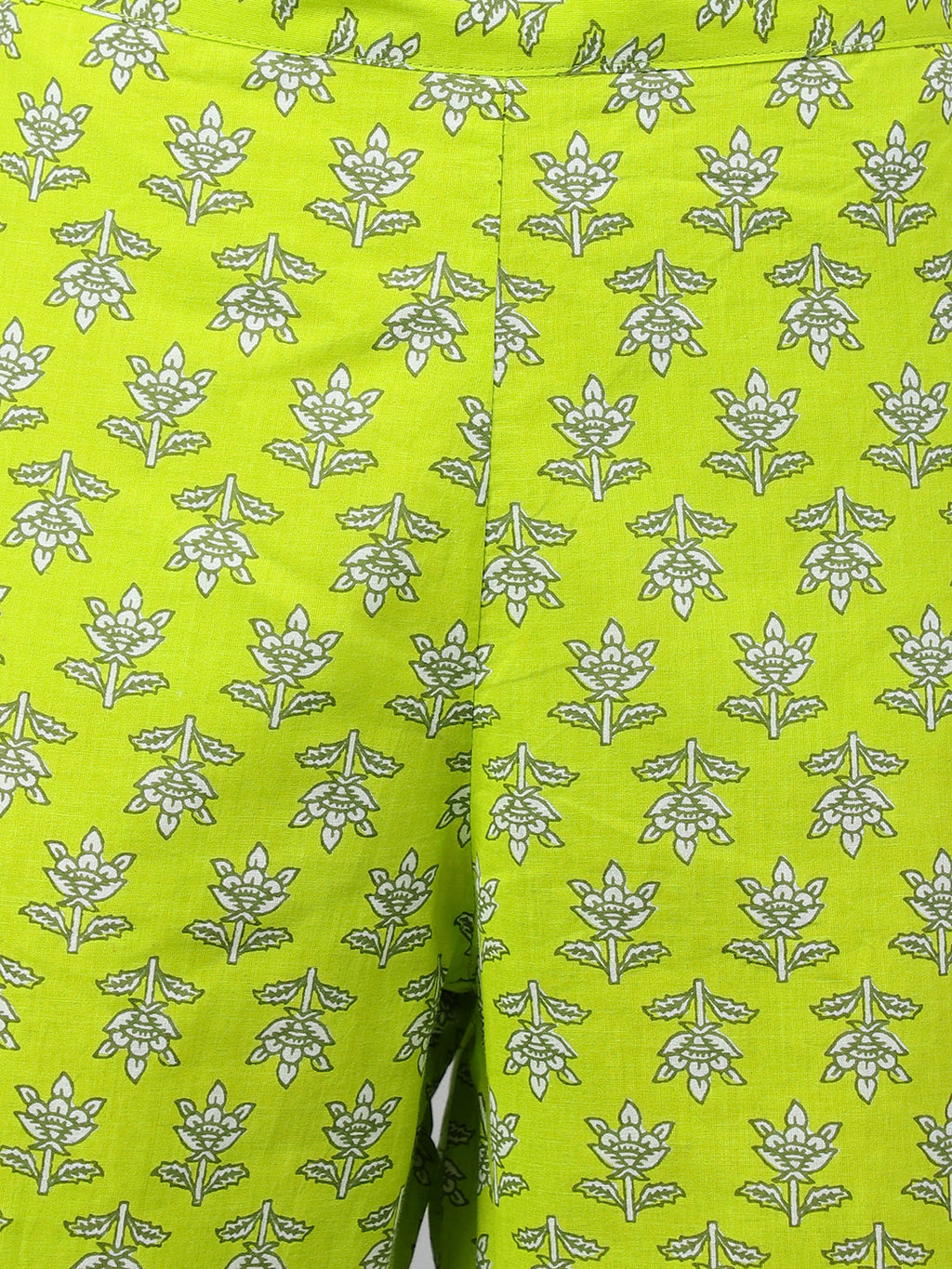 Janasya Women's Light Green Cotton Block Print Kurta With Pant - Distacart