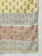 Janasya Women's Yellow Cotton Floral Print Kurta With Pant And Dupatta - Distacart