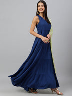 Janasya Women's Dark Blue Rayon Solid Kurta With Dupatta - Distacart